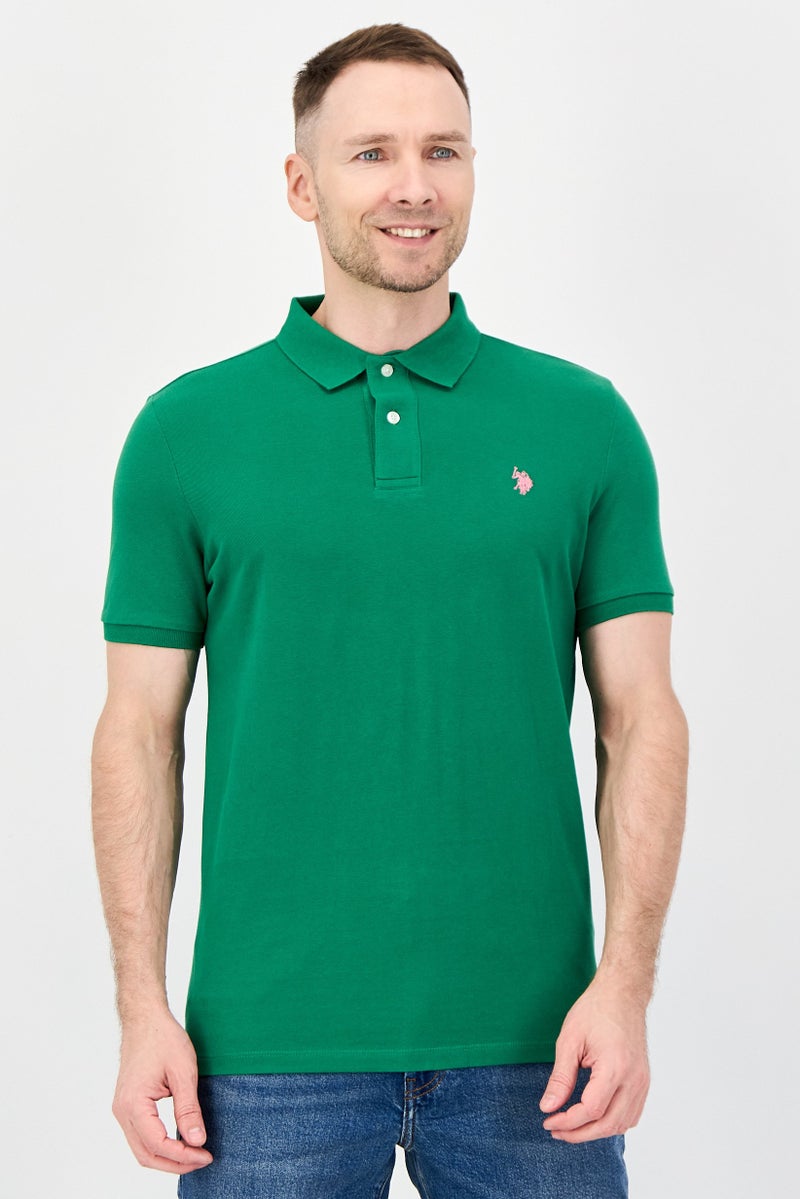 U.S. Polo Assn. Men Regular Fit Embroidered Logo Short Sleeve Polo Shirt, Green - Image 1